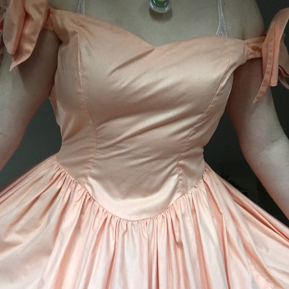 Vintage peach prom dress